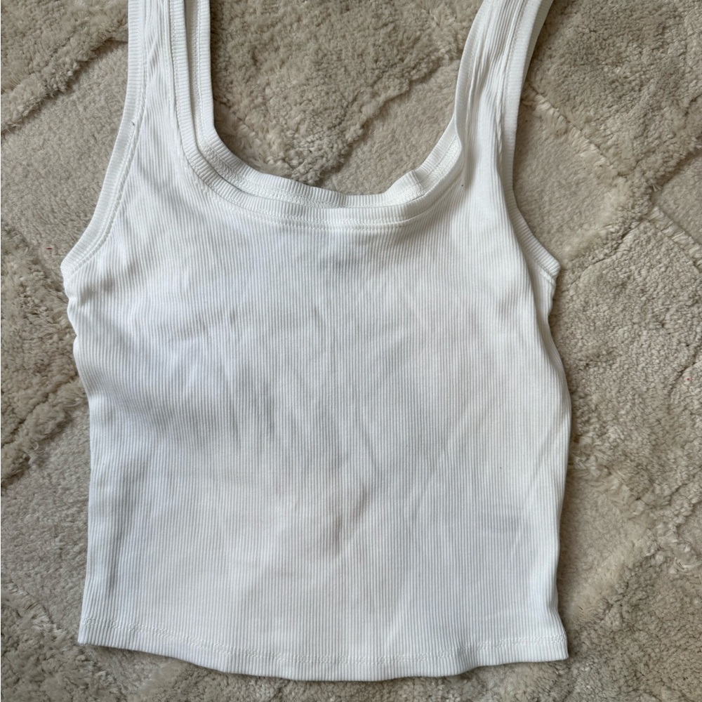 Wild Fable White Ribbed Tank Top